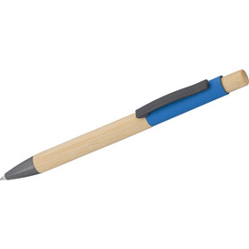 Bambus-Kugelschreiber Cesar – Hellblau bedrucken, Art.-Nr. 018999128_1014841