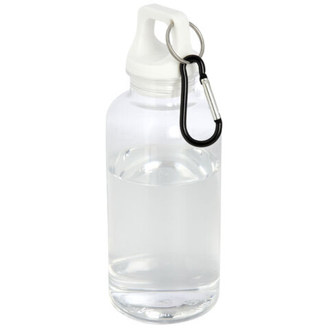 Oregon 400 ml RCS-zertifizierte Trinkflasche aus recyceltem Kunststoff mit Karabiner, weiss bedrucken, Art.-Nr. 10077801