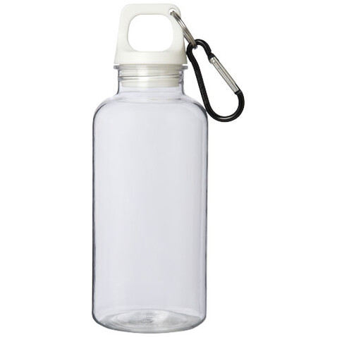 Oregon 400 ml RCS-zertifizierte Trinkflasche aus recyceltem Kunststoff mit Karabiner, weiss bedrucken, Art.-Nr. 10077801