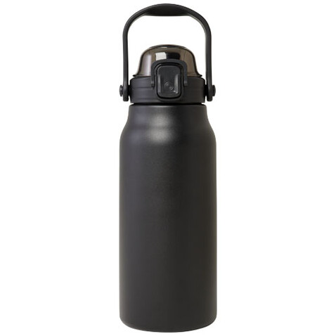 Giganto 1600 ml RCS-zertifizierte Kupfer-Vakuum Isolierflasche aus recyceltem Edelstahl, schwarz bedrucken, Art.-Nr. 10078990