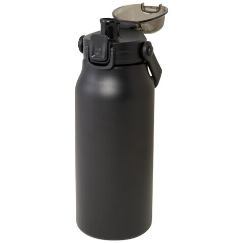 Giganto 1600 ml RCS-zertifizierte Kupfer-Vakuum Isolierflasche aus recyceltem Edelstahl, schwarz bedrucken, Art.-Nr. 10078990