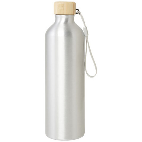 Malpeza 770 ml RCS-zertifizierte Wasserflasche aus recyceltem Aluminium, silber bedrucken, Art.-Nr. 10079581