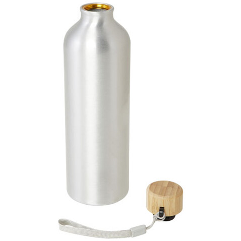Malpeza 770 ml RCS-zertifizierte Wasserflasche aus recyceltem Aluminium, silber bedrucken, Art.-Nr. 10079581