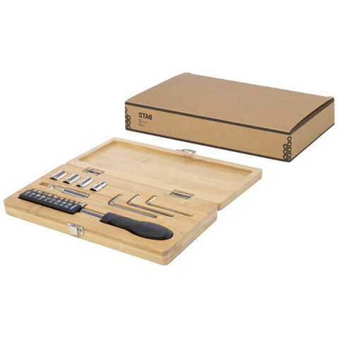 Rivet 19-teiliges Werkzeugset aus Bambus und recyceltem Kunststoff, natur bedrucken, Art.-Nr. 10457806 Rivet 19-teiliges Werkzeugset aus Bambus und recyceltem Kunststoff, natur bedrucken, Art.-Nr. 10457806