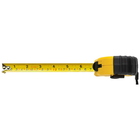 Rule 5 Meter Maßband aus recyceltem RCS Kunststoff, gelb bedrucken, Art.-Nr. 10458111