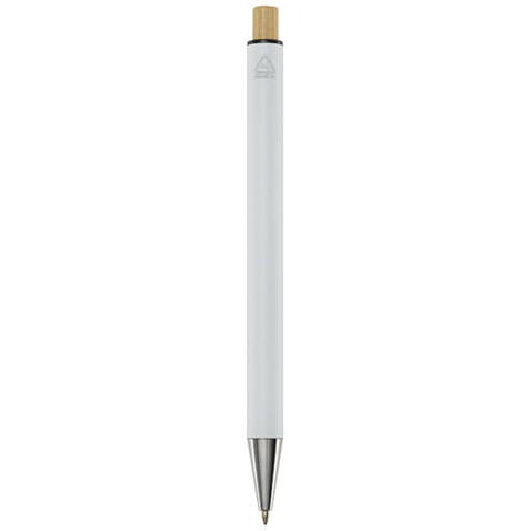 Cyrus Kugelschreiber aus recyceltem Aluminium, weiss bedrucken, Art.-Nr. 10787501