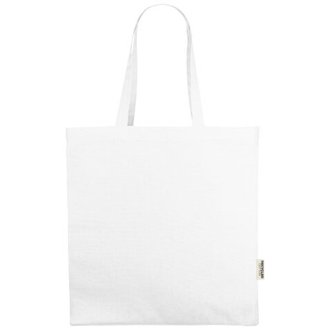 Odessa 220 g/m² recycelte Baumwoll Tragetasche 13L, weiss bedrucken, Art.-Nr. 12071001