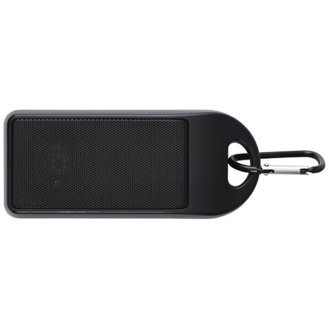Omni 3 W IPX4 Bluetooth®-Lautsprecher aus recyceltem RCS Kunststoff, schwarz bedrucken, Art.-Nr. 12433390