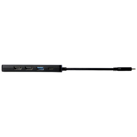 Loop Multimedia-Adapter aus recyceltem RCS Kunststoff USB 2.0-3.0 mit HDMI-Anschluss, schwarz bedrucken, Art.-Nr. 12436890