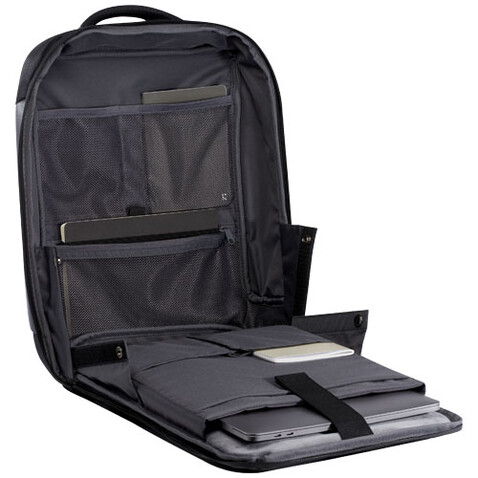 Expedition Pro 15,6&quot; kompakter Laptop-Rucksack GRS Recyclingmaterial 12 L, schwarz bedrucken, Art.-Nr. 13005590