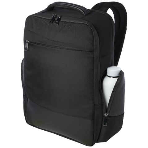 Expedition Pro 15,6&quot; Laptop-Rucksack aus GRS Recyclingmaterial 25 L, schwarz bedrucken, Art.-Nr. 13005690