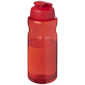 H2O Active® Eco Big Base 1L Sportflasche mit Klappdeckel, rot, rot bedrucken, Art.-Nr. 21017821