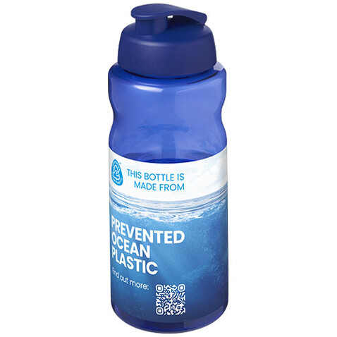 H2O Active® Eco Big Base 1L Sportflasche mit Klappdeckel, blau, blau bedrucken, Art.-Nr. 21017892 H2O Active® Eco Big Base 1L Sportflasche mit Klappdeckel, blau, blau bedrucken, Art.-Nr. 21017892
