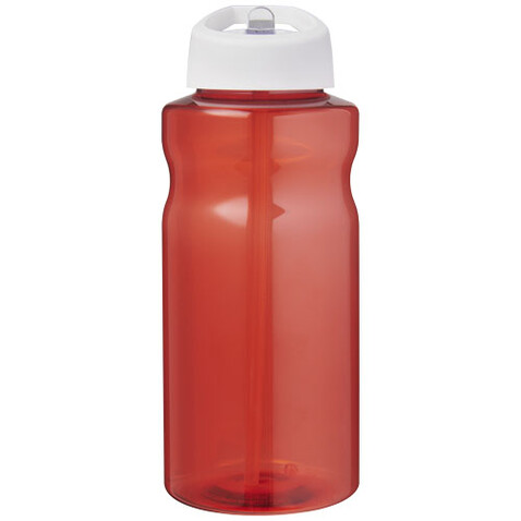 H2O Active® Eco Big Base 1L Sportflasche mit Ausgussdeckel, rot, weiss bedrucken, Art.-Nr. 21017921