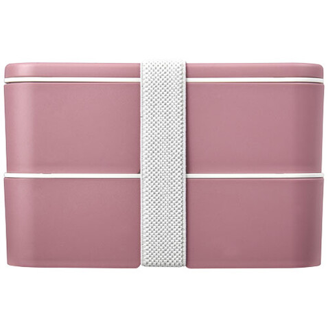 MIYO Renew Doppel-Lunchbox, rosa, rosa, weiss bedrucken, Art.-Nr. 21018241