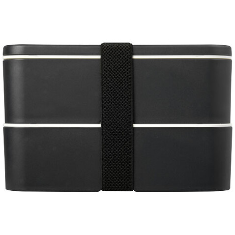 MIYO Renew Doppel-Lunchbox, granitfarben, granitfarben, schwarz bedrucken, Art.-Nr. 21018283 MIYO Renew Doppel-Lunchbox, granitfarben, granitfarben, schwarz bedrucken, Art.-Nr. 21018283