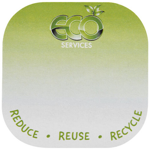 Sticky-Mate® recycelte Haftnotizen mit runden Ecken, weiss bedrucken, Art.-Nr. 21018501