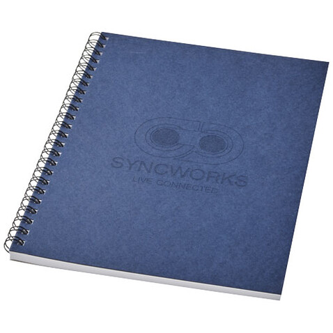 Desk-Mate® A5 recyceltes farbiges Notizbuch mit Spiralbindung, dunkelblau bedrucken, Art.-Nr. 21018755 Desk-Mate® A5 recyceltes farbiges Notizbuch mit Spiralbindung, dunkelblau bedrucken, Art.-Nr. 21018755