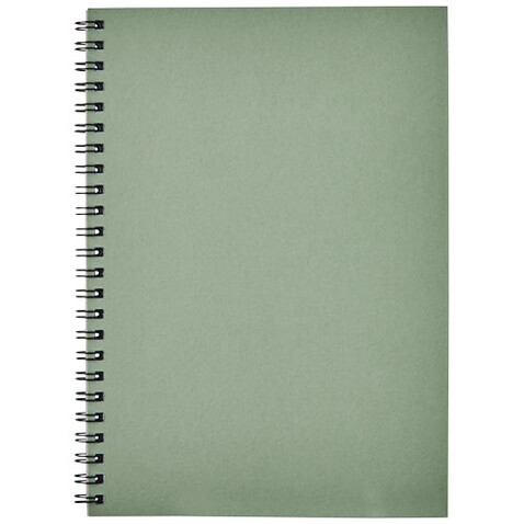 Desk-Mate® A5 recyceltes farbiges Notizbuch mit Spiralbindung, heather grün bedrucken, Art.-Nr. 21018760 Desk-Mate® A5 recyceltes farbiges Notizbuch mit Spiralbindung, heather grün bedrucken, Art.-Nr. 21018760