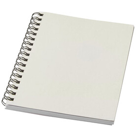 Desk-Mate® A6 farbiges Notizbuch mit Spiralbindung, elfenbeinweiß bedrucken, Art.-Nr. 21018802