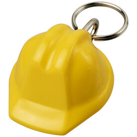 Kolt Schutzhelm Schlüsselanhänger aus recyceltem Material, gelb bedrucken, Art.-Nr. 21018911
