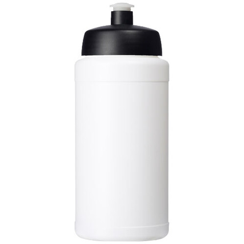 Baseline Recycelte Sportflasche, 500 ml, weiss, schwarz bedrucken, Art.-Nr. 21044497