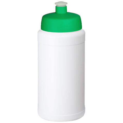 Baseline Recycelte Sportflasche, 500 ml, weiss, grün bedrucken, Art.-Nr. 21044498 Baseline Recycelte Sportflasche, 500 ml, weiss, grün bedrucken, Art.-Nr. 21044498