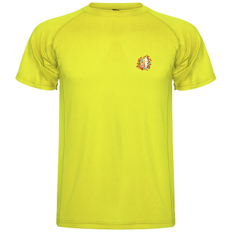 Montecarlo Sport T-Shirt für Kinder, Fluor Yellow bedrucken, Art.-Nr. K04251CM
