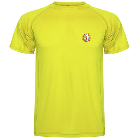 Montecarlo Sport T-Shirt für Kinder, Fluor Yellow bedrucken, Art.-Nr. K04251CD