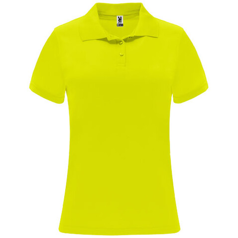 Monzha Sport Poloshirt für Damen, Fluor Yellow bedrucken, Art.-Nr. R04101C3