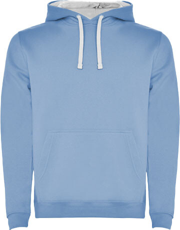 Urban Kapuzenpullover für Herren, himmelblau, weiss bedrucken, Art.-Nr. R10678D2