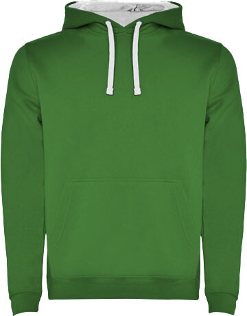 Urban Kapuzenpullover für Herren, Kelly Green, weiss bedrucken, Art.-Nr. R10678E1