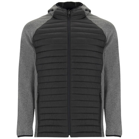 Minsk Hybrid Thermojacke Unisex, schwarz, heather schwarz bedrucken, Art.-Nr. R11208M1