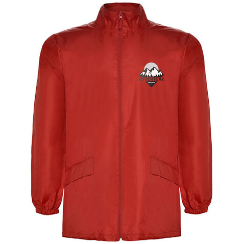Escocia Leichte Regenjacke Unisex, rot bedrucken, Art.-Nr. R50744I5 Escocia Leichte Regenjacke Unisex, rot bedrucken, Art.-Nr. R50744I5