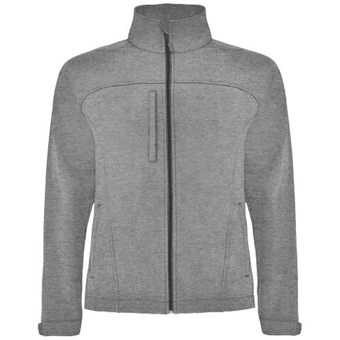 Rudolph Softshelljacke Unisex, heather schwarz bedrucken, Art.-Nr. R64353P6