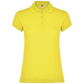 Star Poloshirt für Damen, gelb bedrucken, Art.-Nr. R66341B1 Star Poloshirt für Damen, gelb bedrucken, Art.-Nr. R66341B1