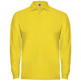 Estrella Langarm Poloshirt für Herren, gelb bedrucken, Art.-Nr. R66351B1 Estrella Langarm Poloshirt für Herren, gelb bedrucken, Art.-Nr. R66351B1