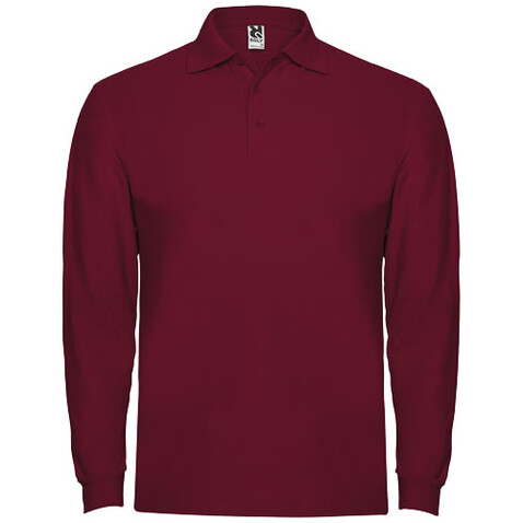 Estrella Langarm Poloshirt für Herren, Garnet bedrucken, Art.-Nr. R66352P3