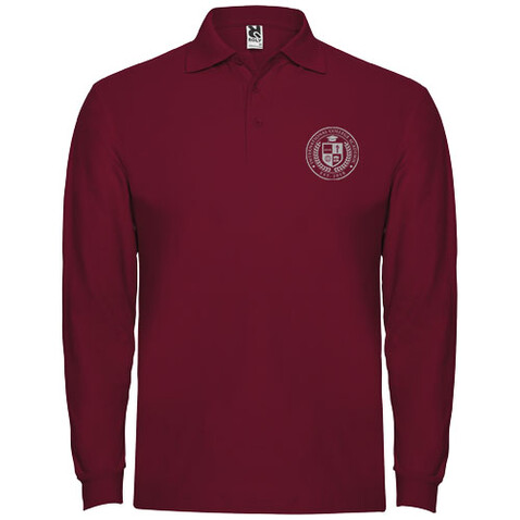 Estrella Langarm Poloshirt für Herren, Garnet bedrucken, Art.-Nr. R66352P3