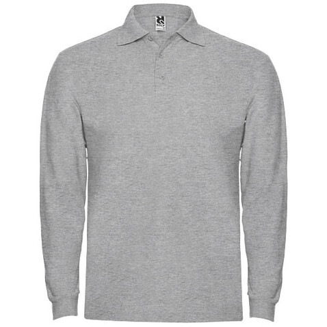 Estrella Langarm Poloshirt für Herren, Marl Grey bedrucken, Art.-Nr. R66352U3 Estrella Langarm Poloshirt für Herren, Marl Grey bedrucken, Art.-Nr. R66352U3