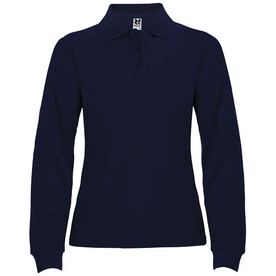 Estrella Langarm Poloshirt für Damen, Navy Blue bedrucken, Art.-Nr. R66361R1