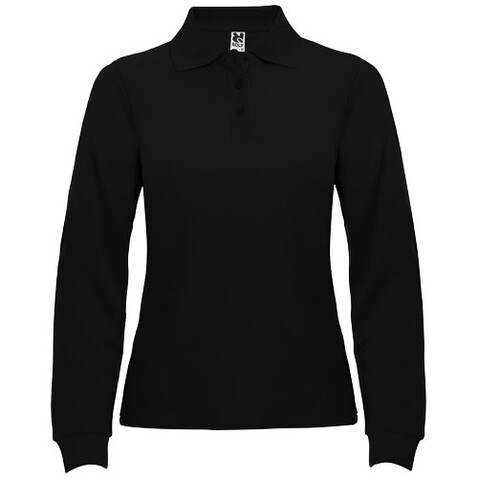 Estrella Langarm Poloshirt für Damen, schwarz bedrucken, Art.-Nr. R66363O2 Estrella Langarm Poloshirt für Damen, schwarz bedrucken, Art.-Nr. R66363O2