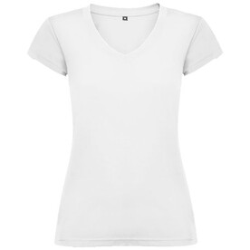 Victoria T-Shirt mit V-Ausschnitt für Damen, weiss bedrucken, Art.-Nr. R66461Z1