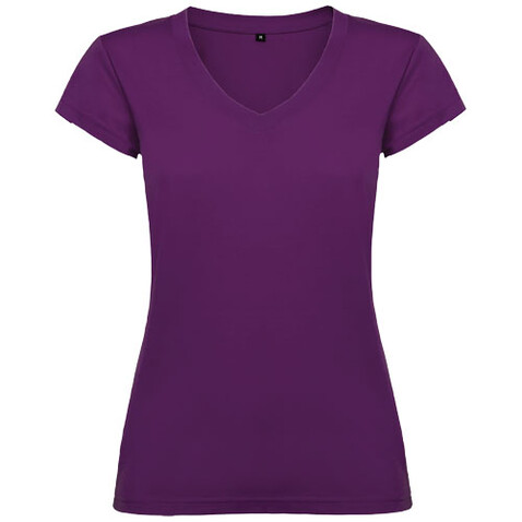 Victoria T-Shirt mit V-Ausschnitt für Damen, lila bedrucken, Art.-Nr. R66464H4