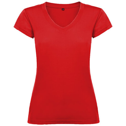 Victoria T-Shirt mit V-Ausschnitt für Damen, rot bedrucken, Art.-Nr. R66464I2
