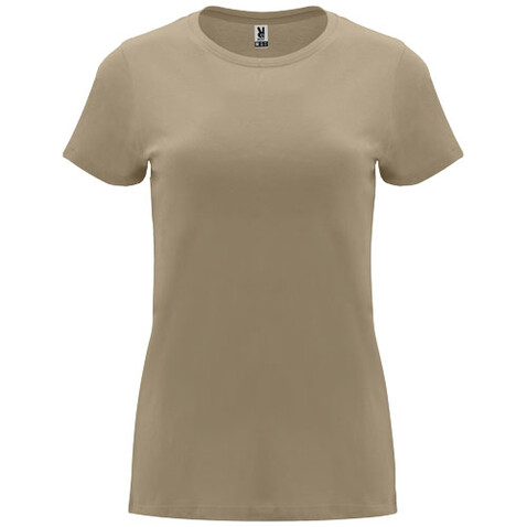 Capri T-Shirt für Damen, sand meliert bedrucken, Art.-Nr. R66831H1