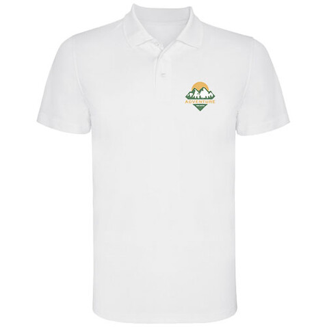 Monzha Sport Poloshirt für Herren, weiss bedrucken, Art.-Nr. R04041Z2