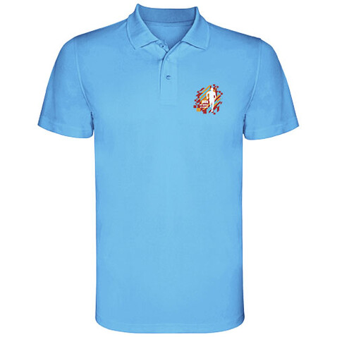 Monzha Sport Poloshirt für Herren, türkis bedrucken, Art.-Nr. R04044U2