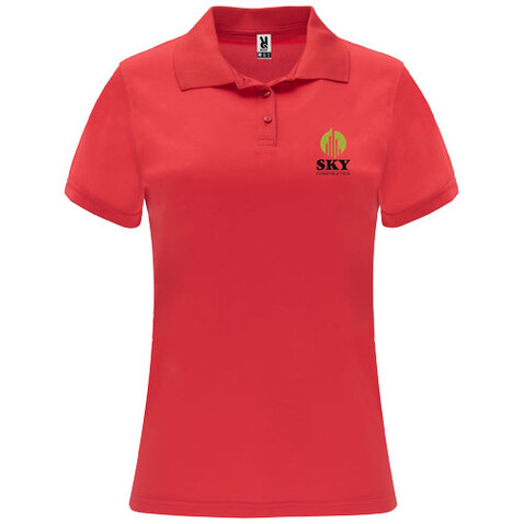 Monzha Sport Poloshirt für Damen, rot bedrucken, Art.-Nr. R04104I4 Monzha Sport Poloshirt für Damen, rot bedrucken, Art.-Nr. R04104I4