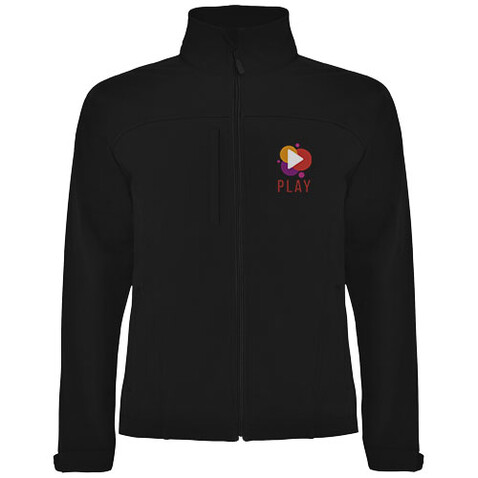 Rudolph Softshelljacke Unisex, schwarz bedrucken, Art.-Nr. R64353O4